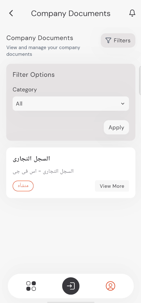 Company Documents Filters