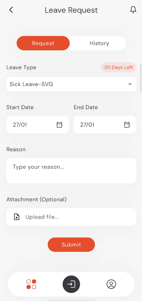 Leave Request with Attachment